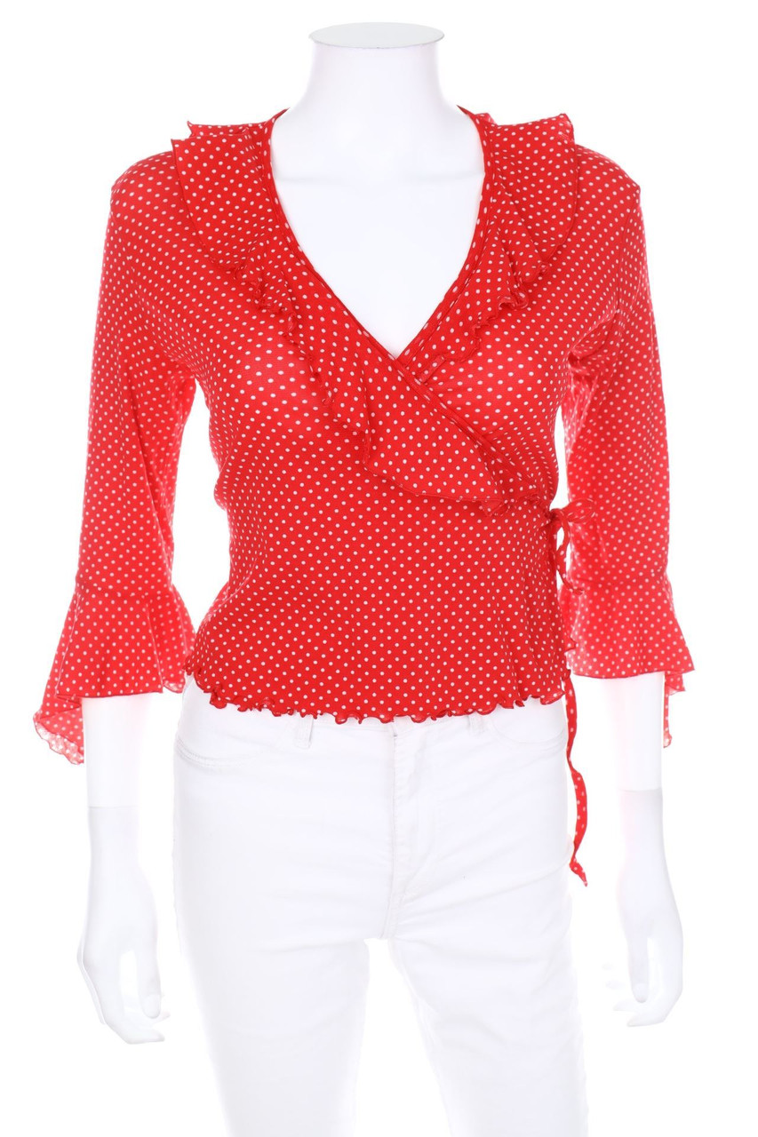 TALLY WEiJL - Wrap Blouse with Polka Dots - L