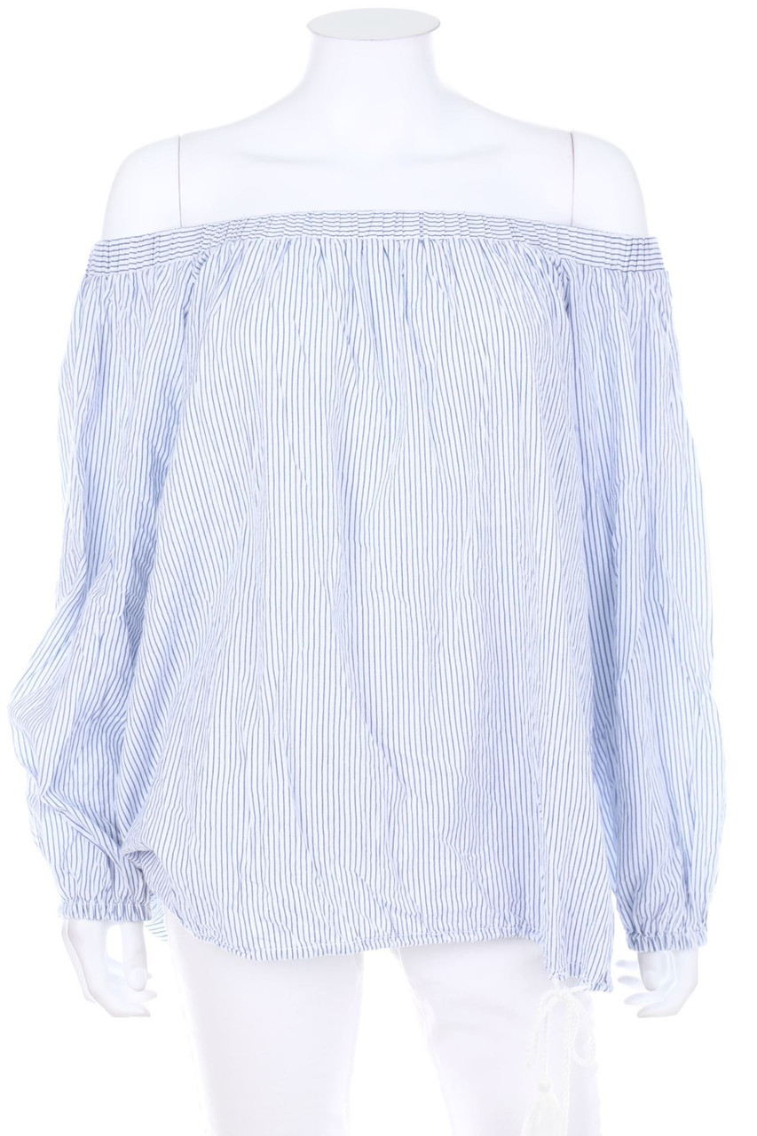 H&M - Streifen-Carmen-Bluse mit Quasten - D 46