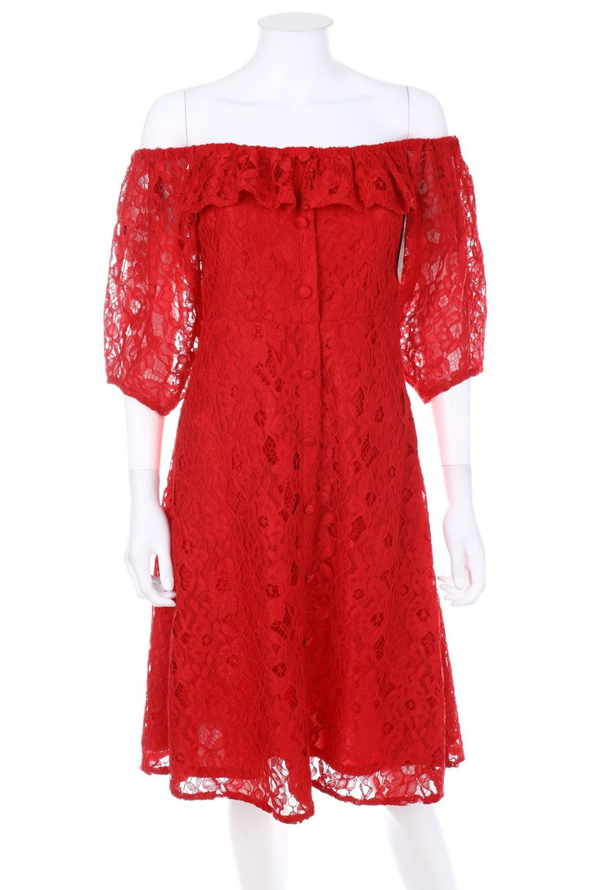 ZARA - Carmen-Abendkleid aus Spitze - S