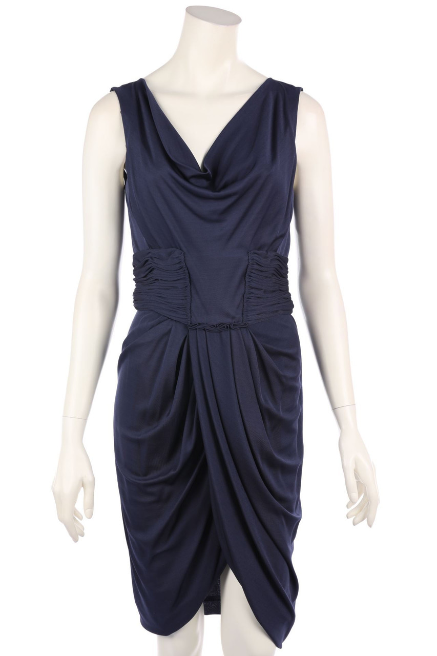 J.MENDEL - Jersey-Cocktail Dress with Wrap-Effect with Silk - D 36
