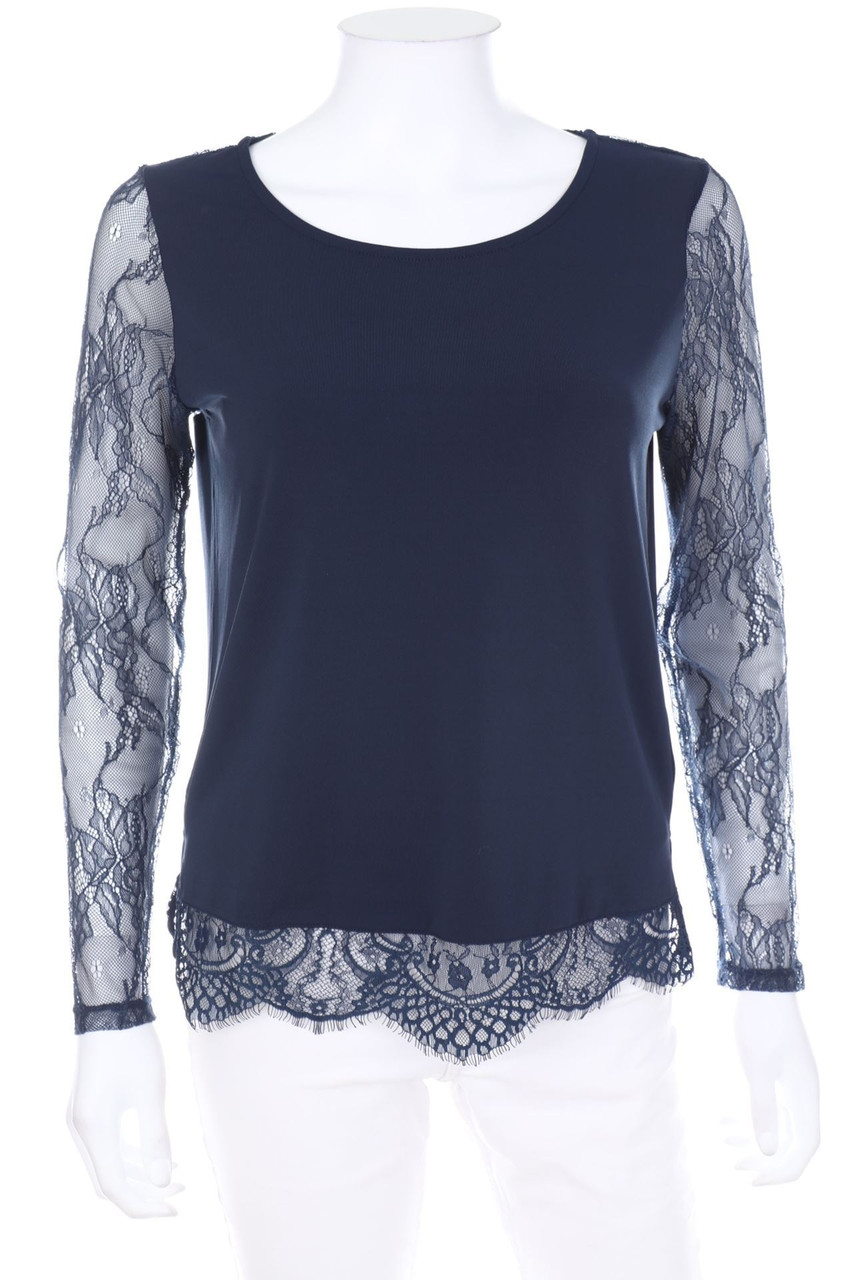 Pimkie - Longsleeve-Shirt mit Spitzen-Einsatz - M