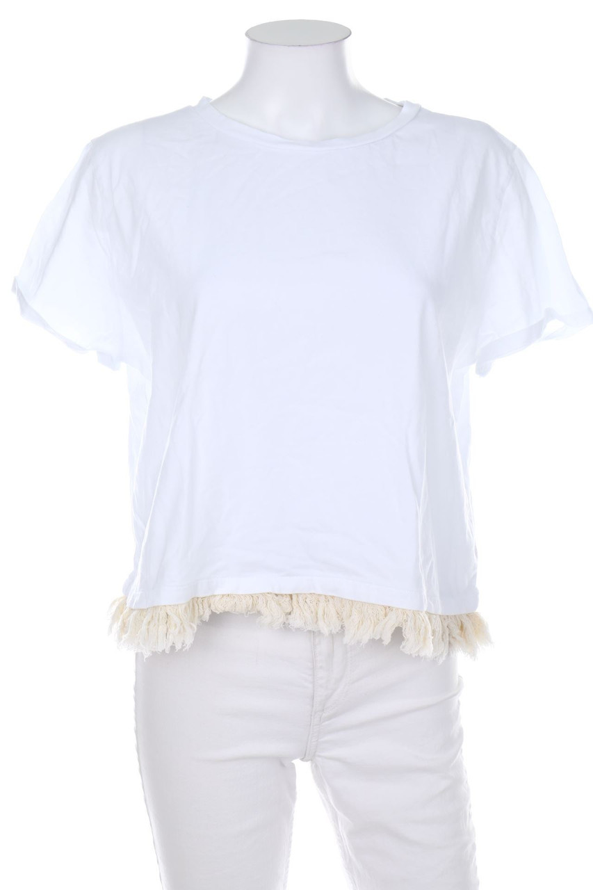 ZARA - Kurzarm-Shirt mit Fransen - XL