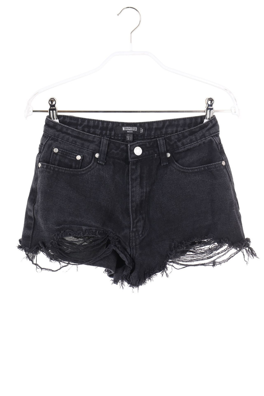 MISSGUIDED PETITE - destroyed jeans shorts with Logo Buttons - D 30