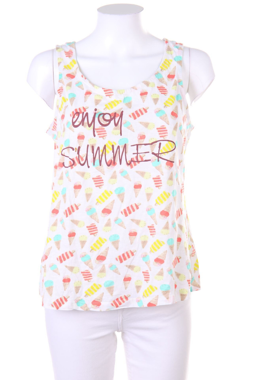 No Label - Tanktop with Statement Print - S