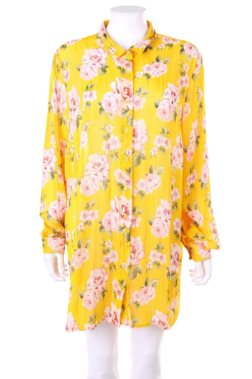 No Label - Chiffon-Blouse with Glitter - L