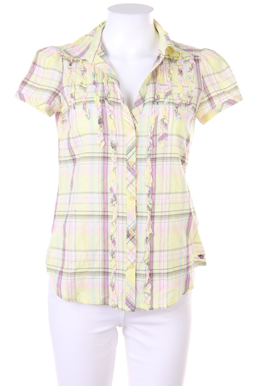 ESPRIT - Hemd-Bluse mit kurzem Ärmel mit Karo-Muster - D 36