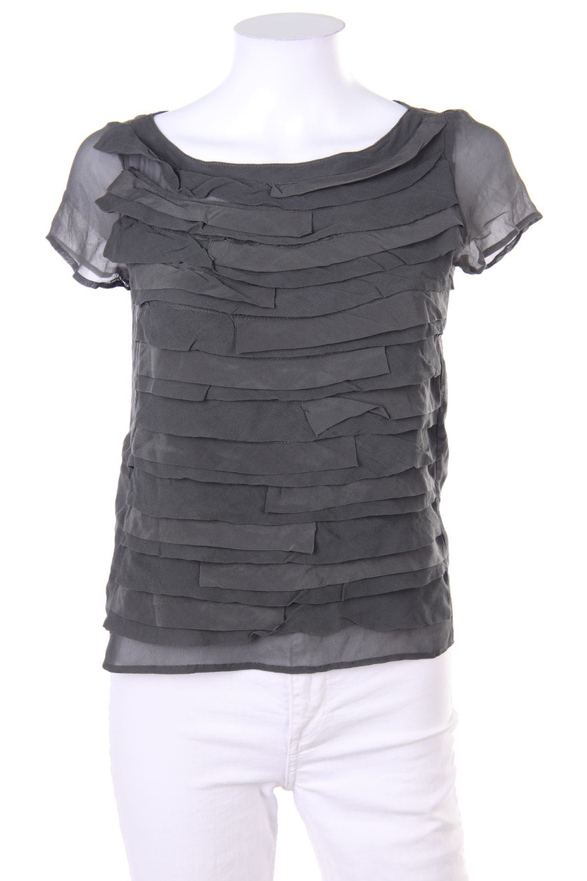 ZARA WOMAN - Kurzarm-Bluse mit Volants - S