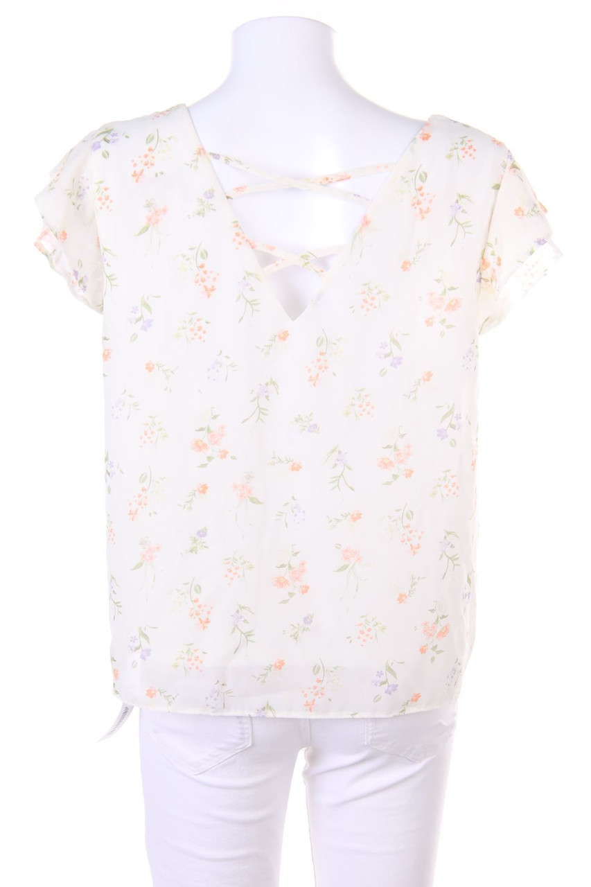 C&A - Kurzarm-Bluse mit Schnürung - D 40