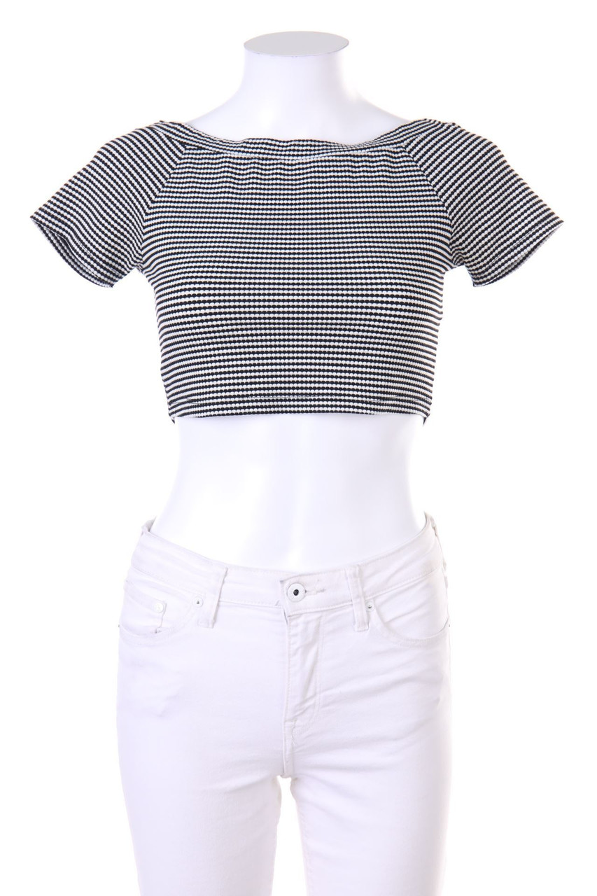 ZARA - Cropped-Shirt mit Streifen - S