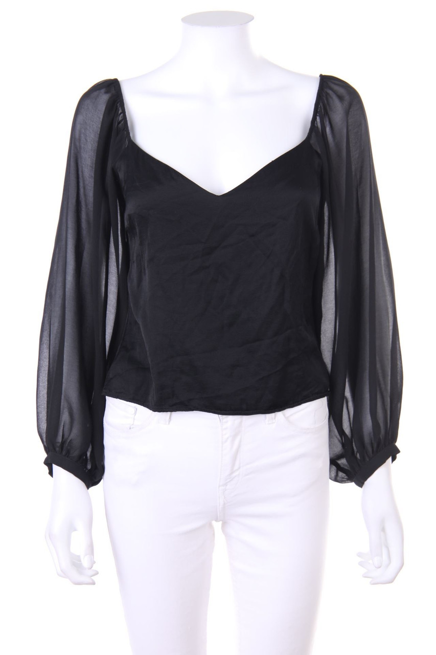 ZARA - Carmen-Bluse mit Chiffon - S