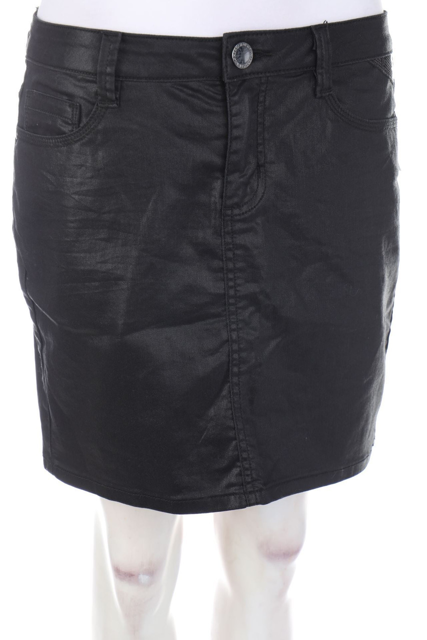 MORGAN - Coated-Denim Mini Skirt with Sequins - D 38