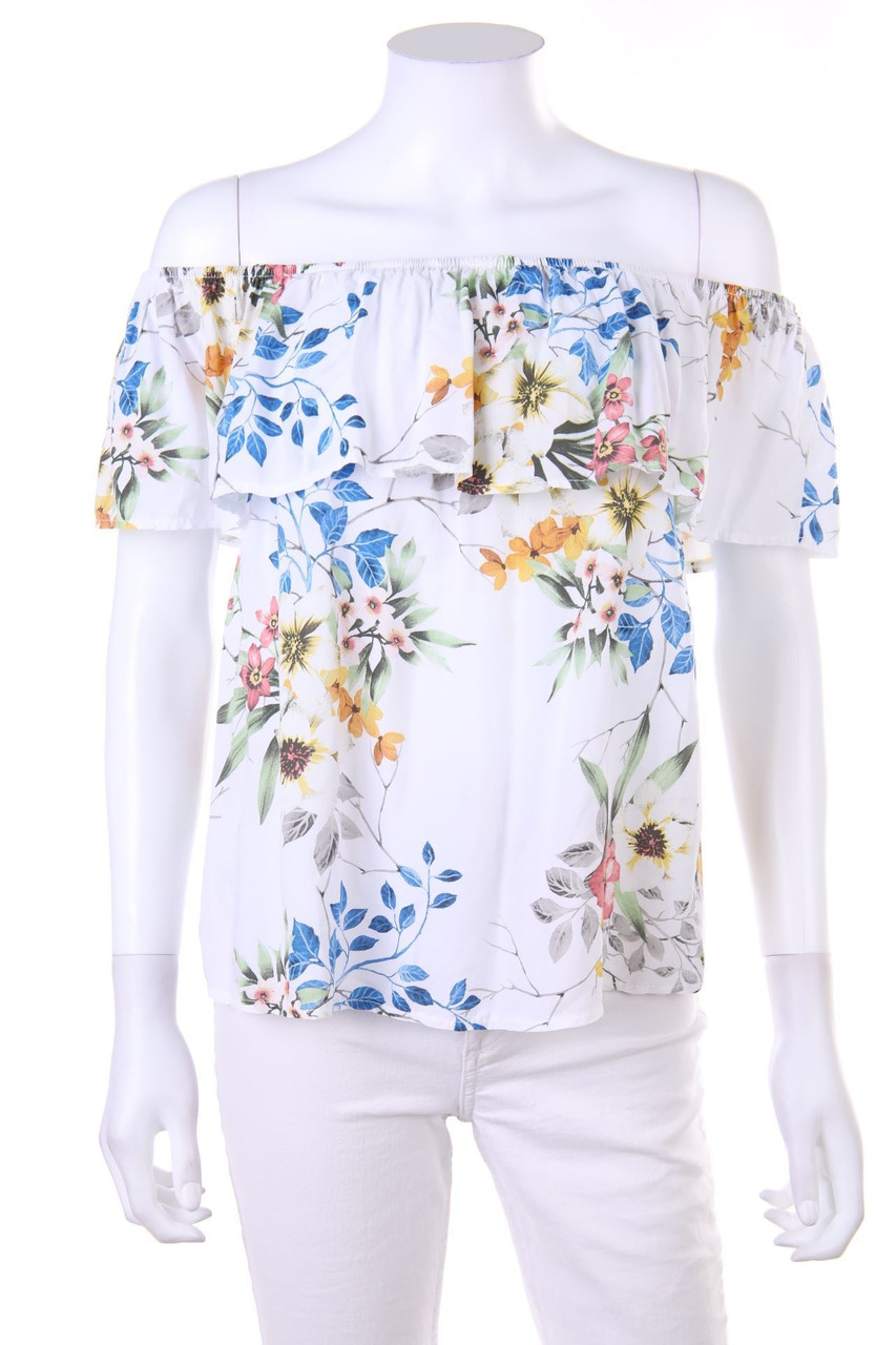 zebra - Off-the-shoulder blouse with Flower Print - S