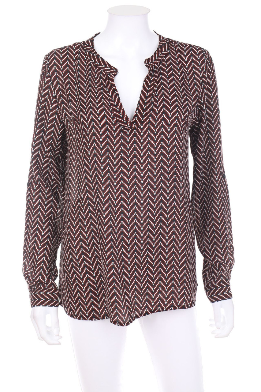 AMISU - Blouse with Zig Zag Pattern - S