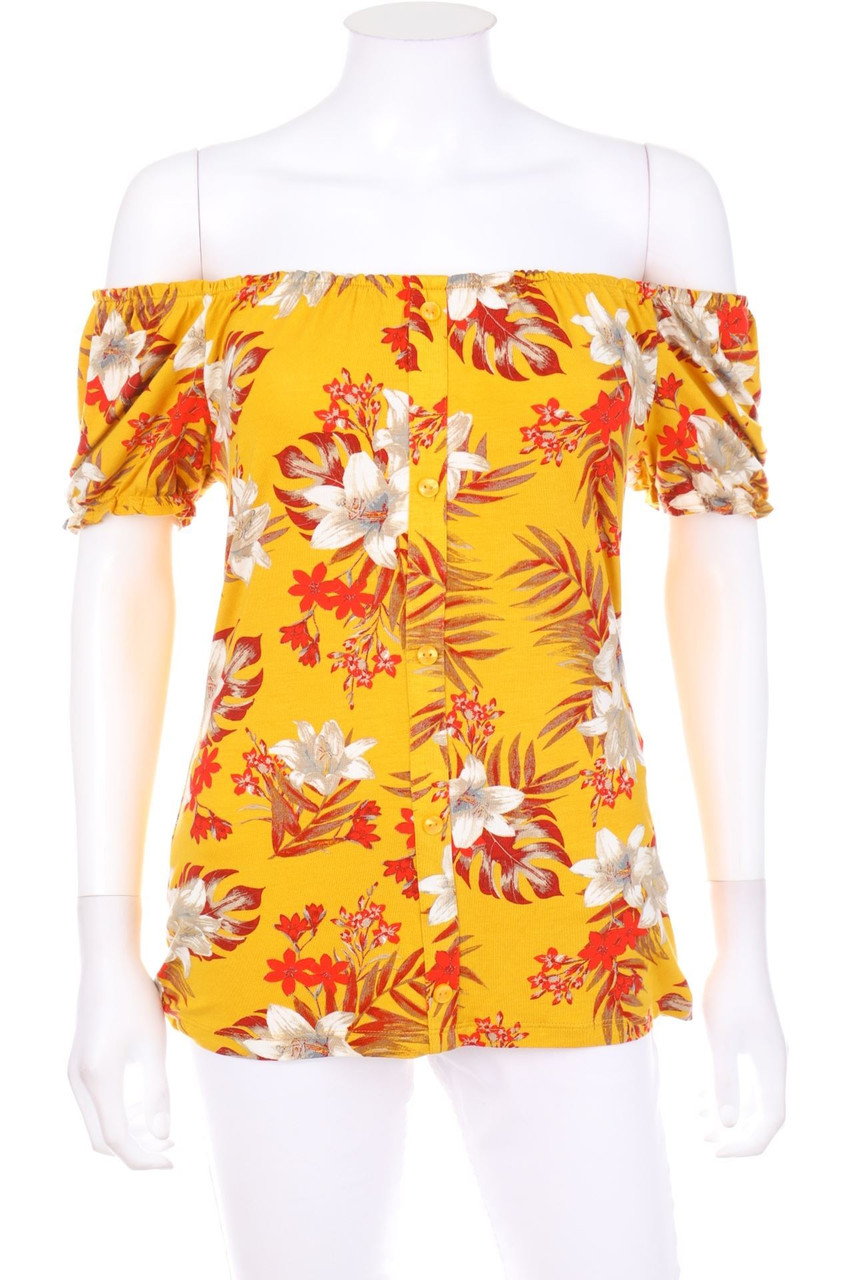 DOROTHY PERKINS - Carmen-Kurzarm-Shirt mit Blumen-Print - D 36