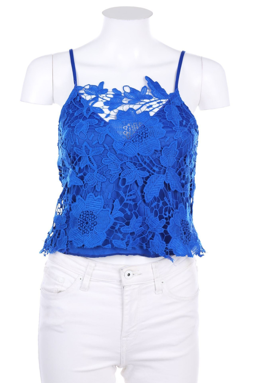 ZARA - Cropped-Blusentop mit Spitze - XS