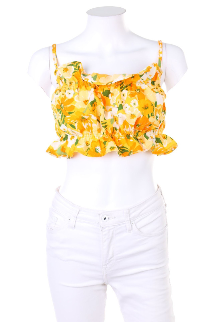 H&M DIVIDED - Cropped-Blusentop mit Gummizug - D 38