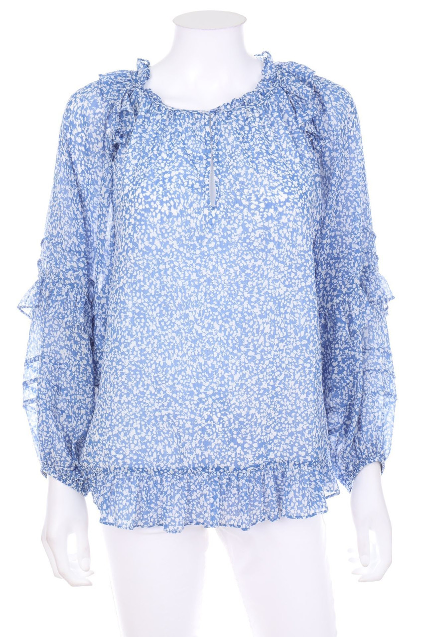 MANOR woman - Chiffon-Ruffled Blouse with Flower Print - D 34