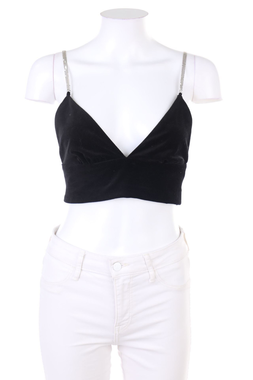 ZARA - Samt-Top mit Kette - S