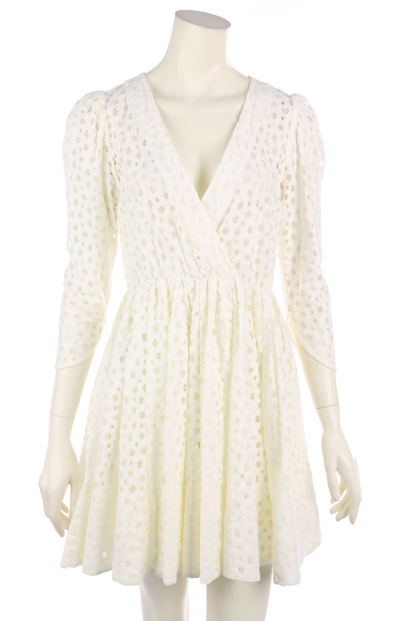 maje - Lace Dress with Wrap-Effect - S