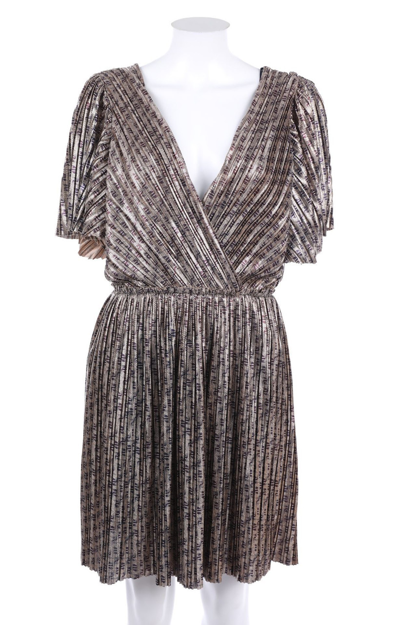 NAF NAF - Plissee-Kleid mit Metallic-Effekt - M