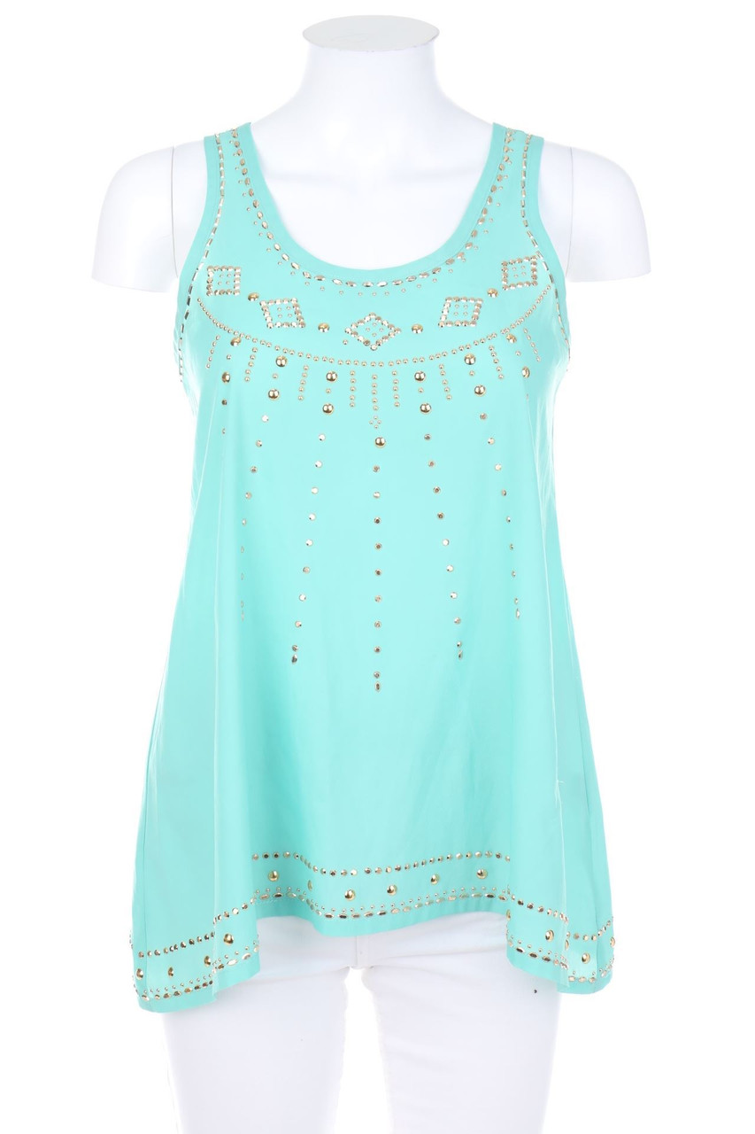 RARE LONDON - Blouse Top with Applications, Boho Style - D 36