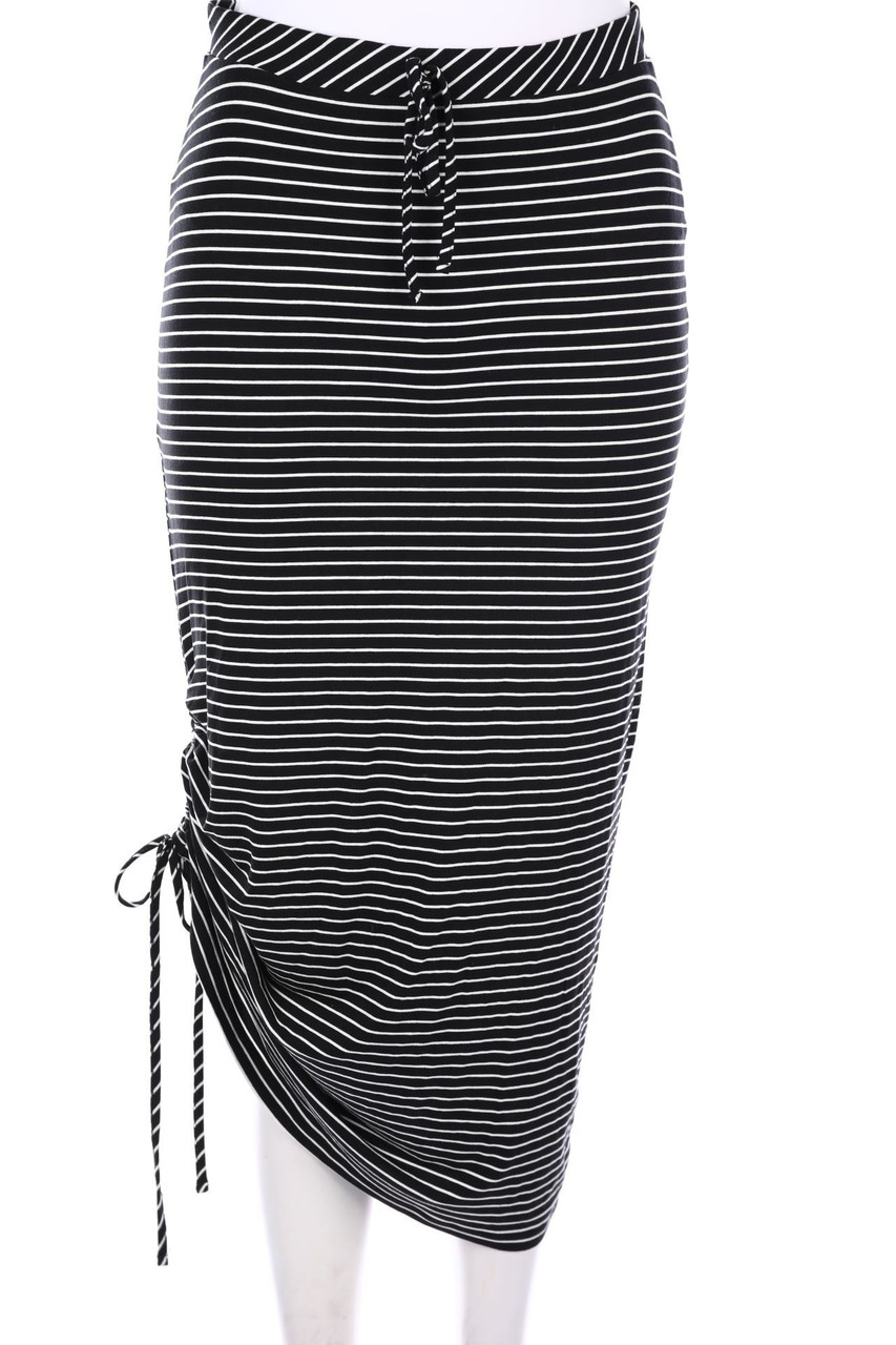 next - Streifen-Midirock mit Raffungen - D 32