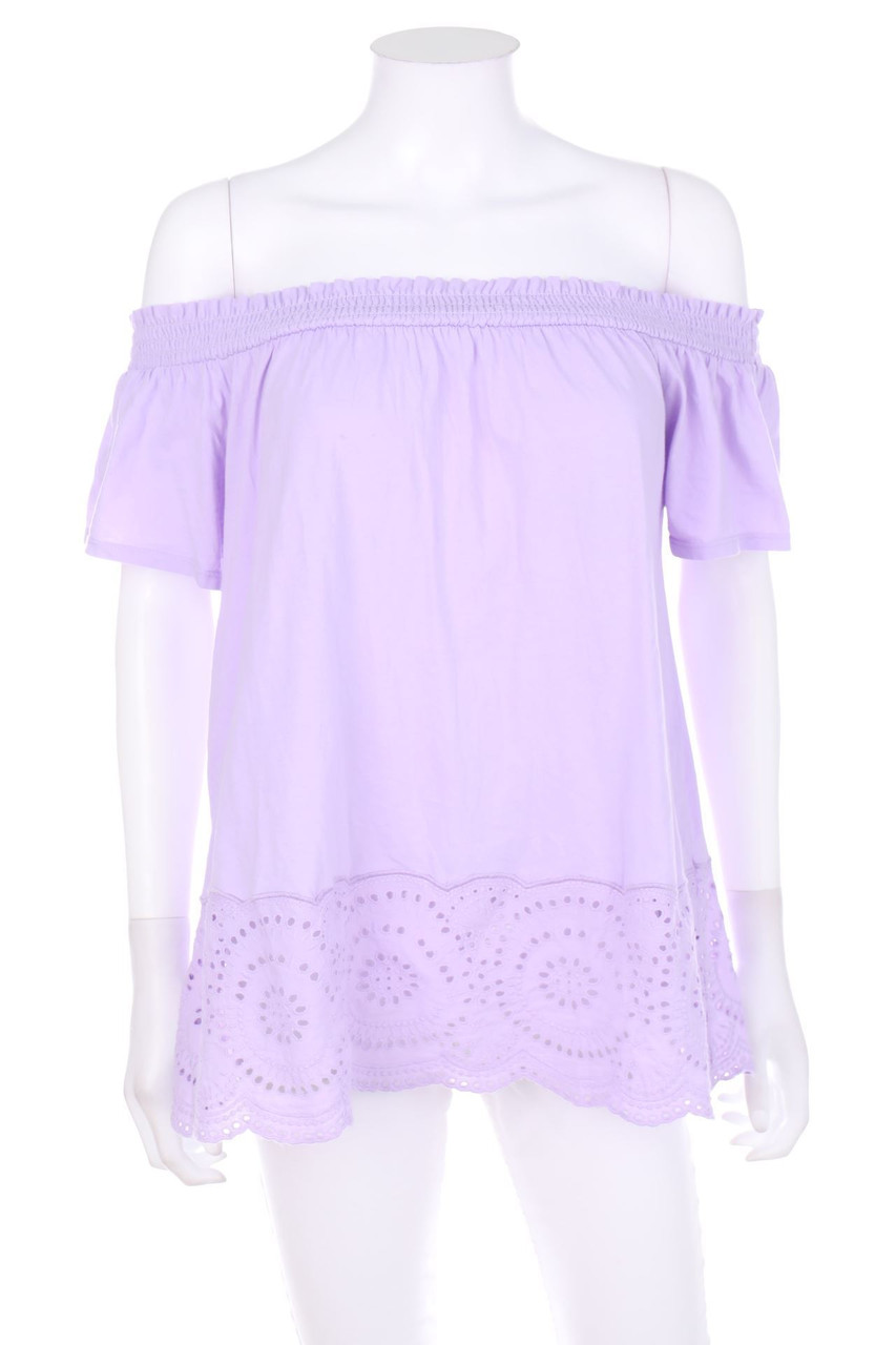 HALLHUBER - Off-the-shoulder blouse with Eyelet Lace - L
