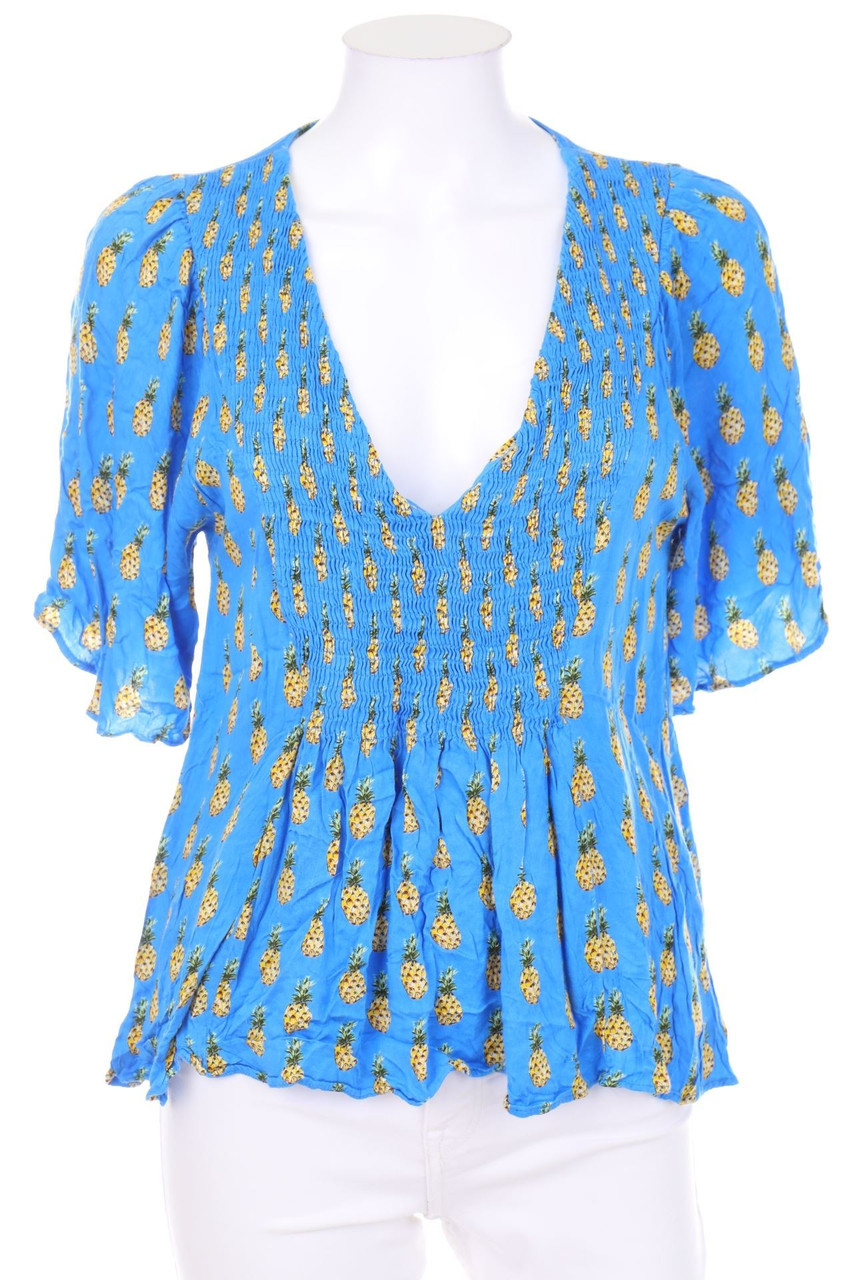 ZARA - Kurzarm-Bluse mit Print - S