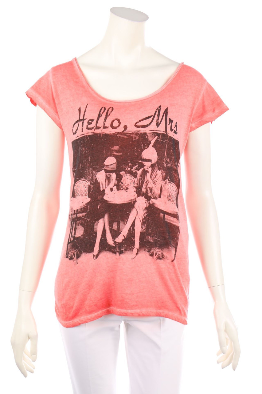 rich & royal - Garment Dyed-Shortsleeve-Shirt with Photo Print - S