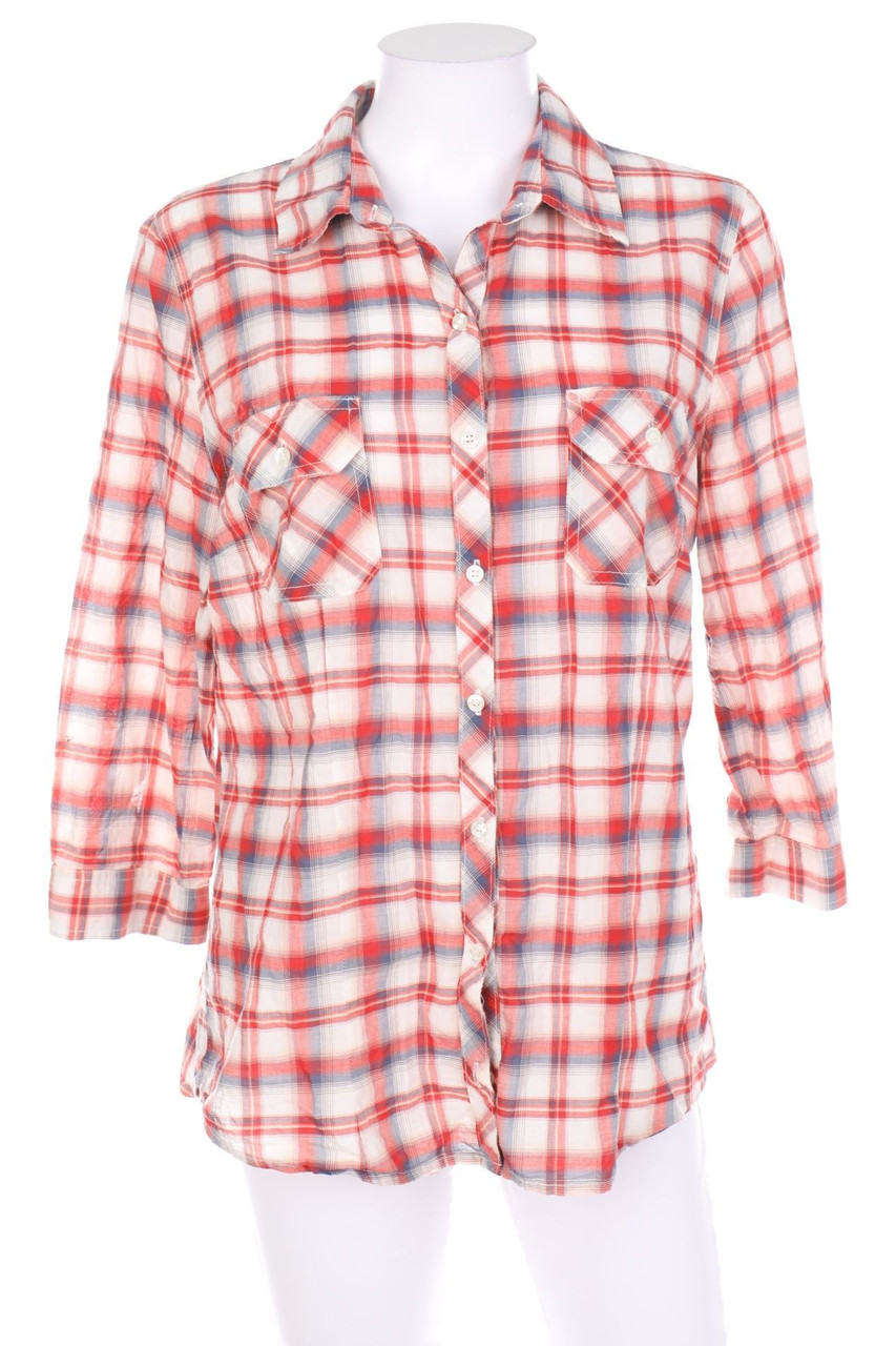 Pimkie - Karo-Hemd-Bluse mit aufgesetzten Taschen - D 42