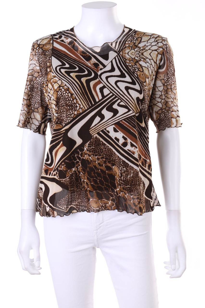 Baisers Salés Paris - Mesh-Kurzarm-Shirt mit Muster - D 48