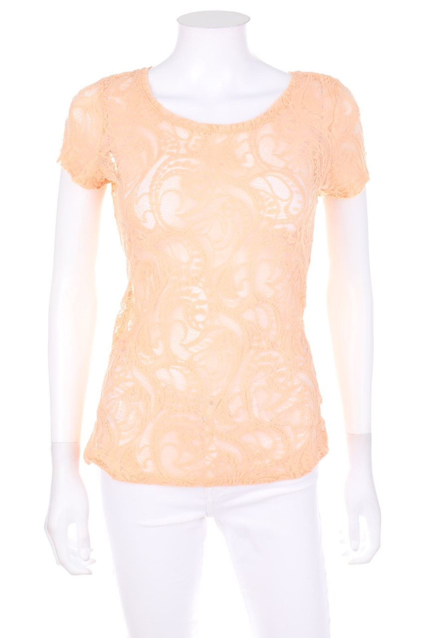 ESPRIT - Kurzarm-Shirt aus Spitze - M