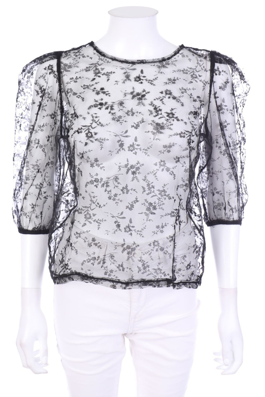 RESERVED - Mesh-Blouse with 3/4 Sleeve - L