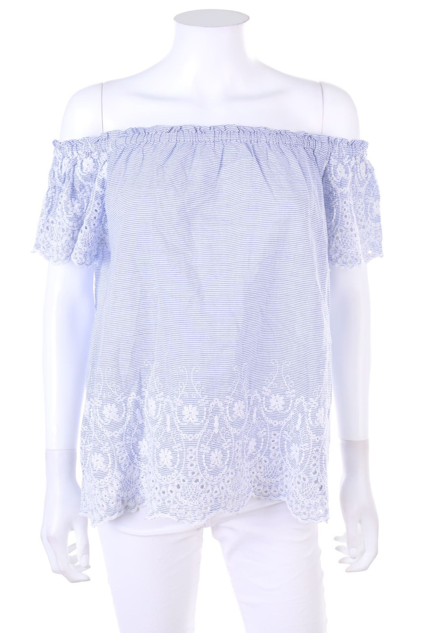 No Label - Off-the-shoulder blouse with Embroideries - M