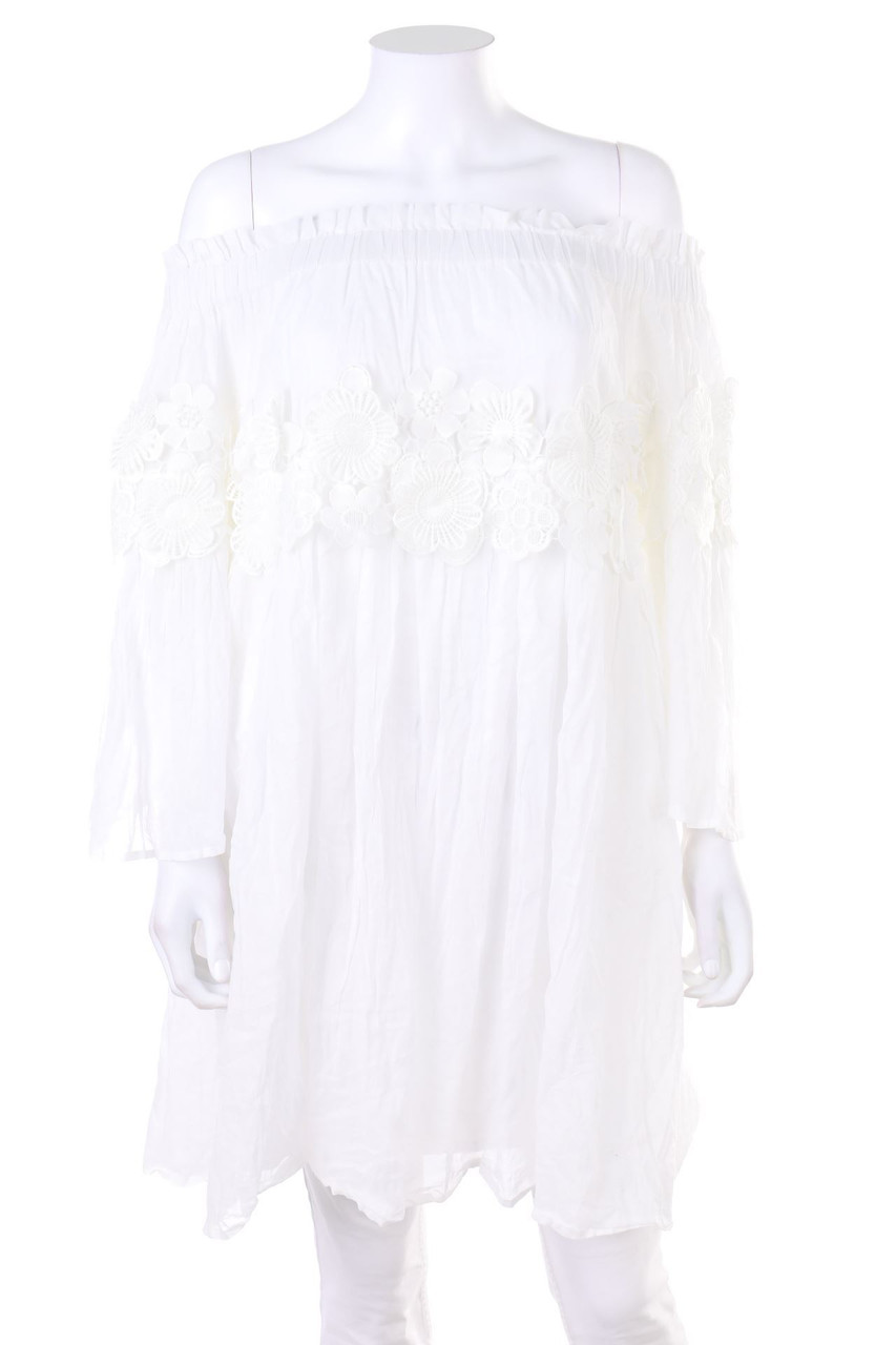 IMPERIAL - Carmen-Bluse mit Applikationen - S