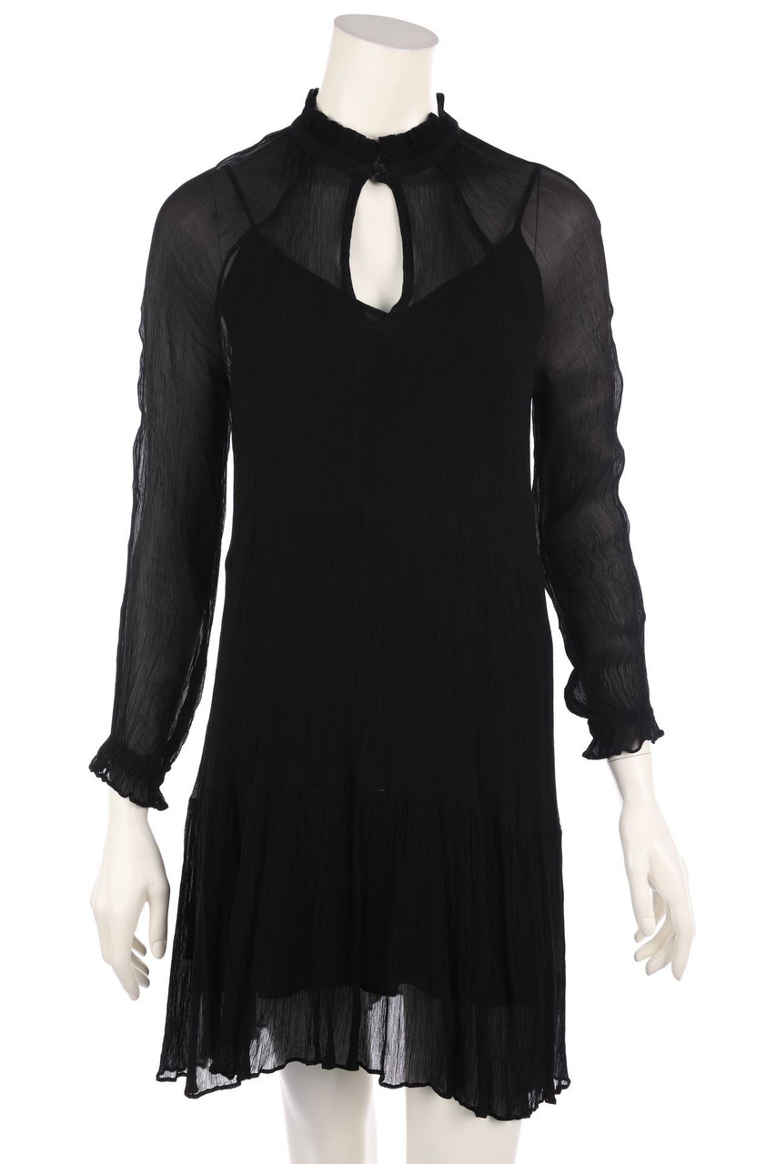 SECOND FEMALE - Chiffon-Cocktail Dress with Frills - S