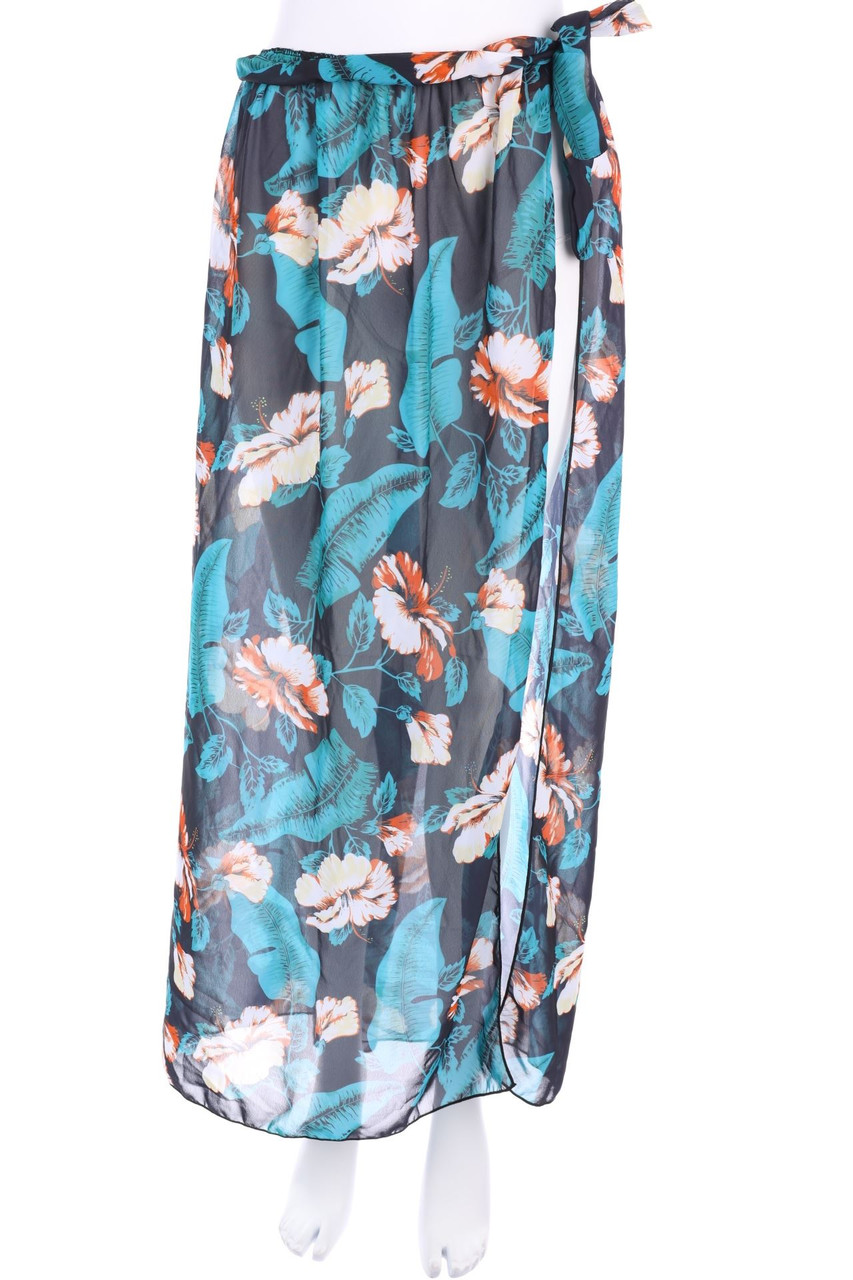 No Label - Beach-Skirt with Tropical Print - D 46-48