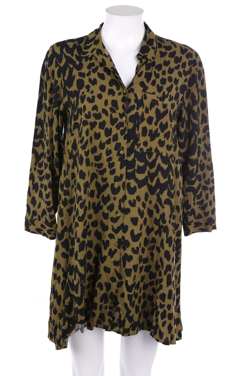 PARFOIS - Shirt Dress with Leo Print - S