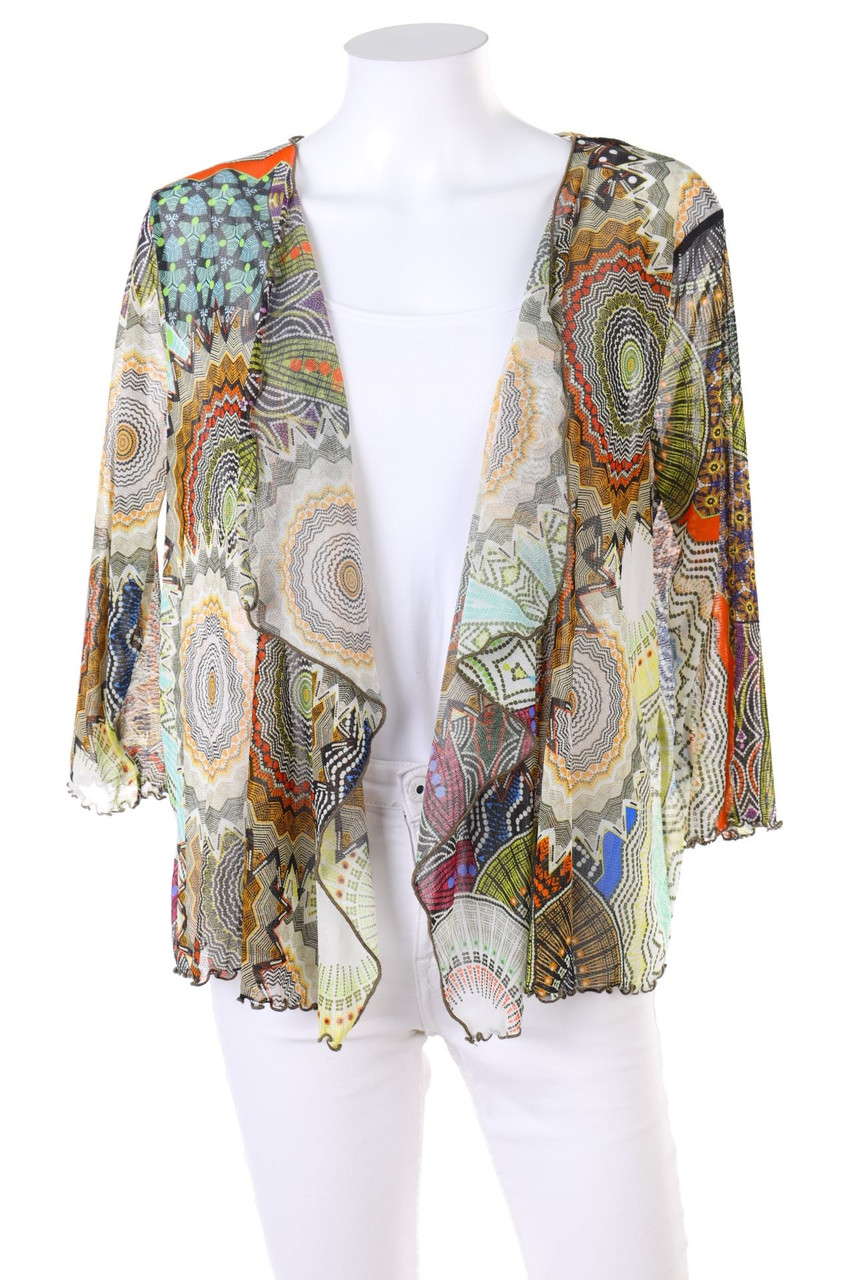 Pause Café - Mesh-Cardigan mit Geo-Print - L