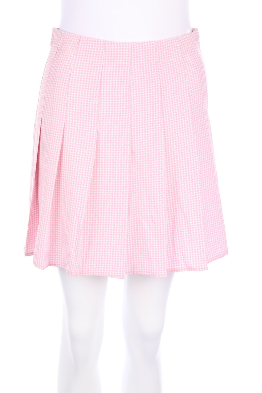 No Label - Pleated Mini-Skirt with Pattern - XS