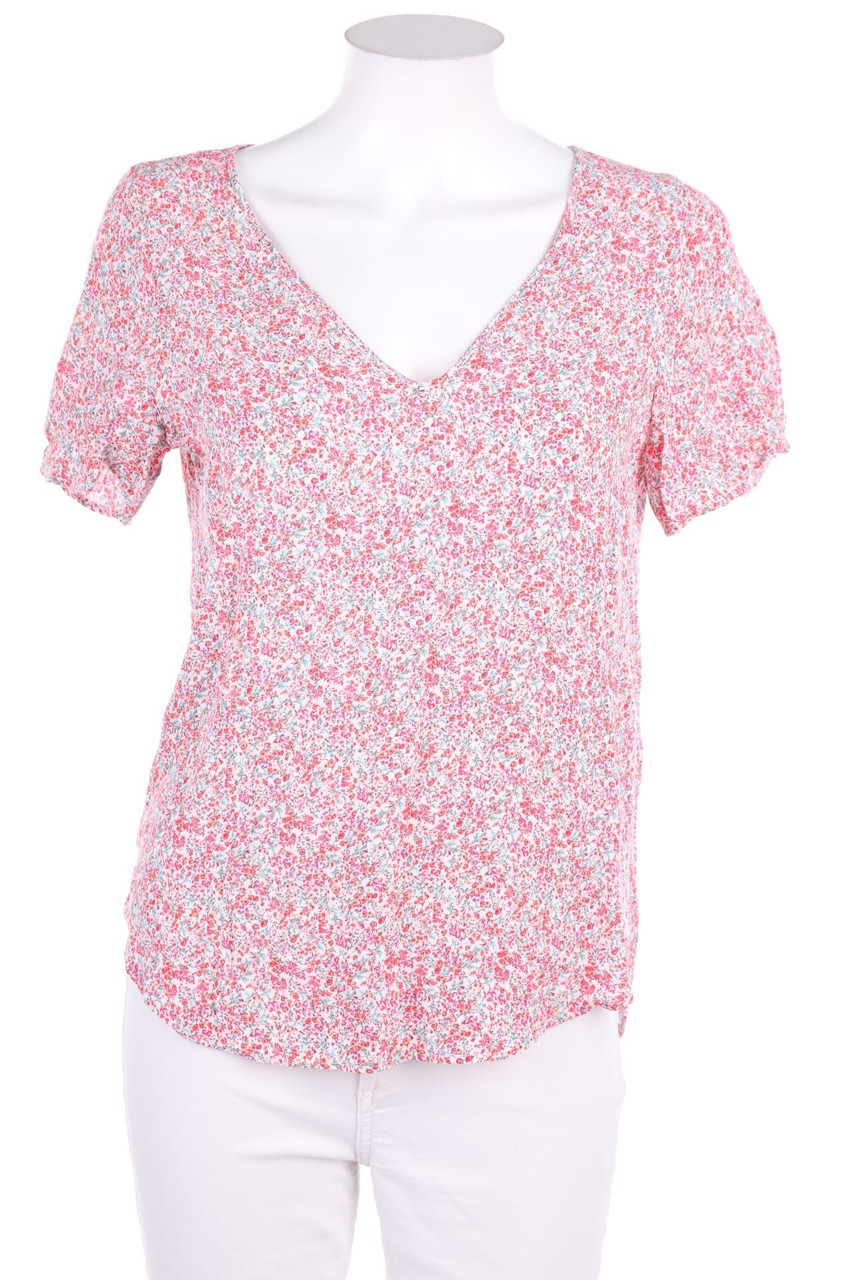 H&M - Kurzarm-Bluse mit floralem Muster - D 34