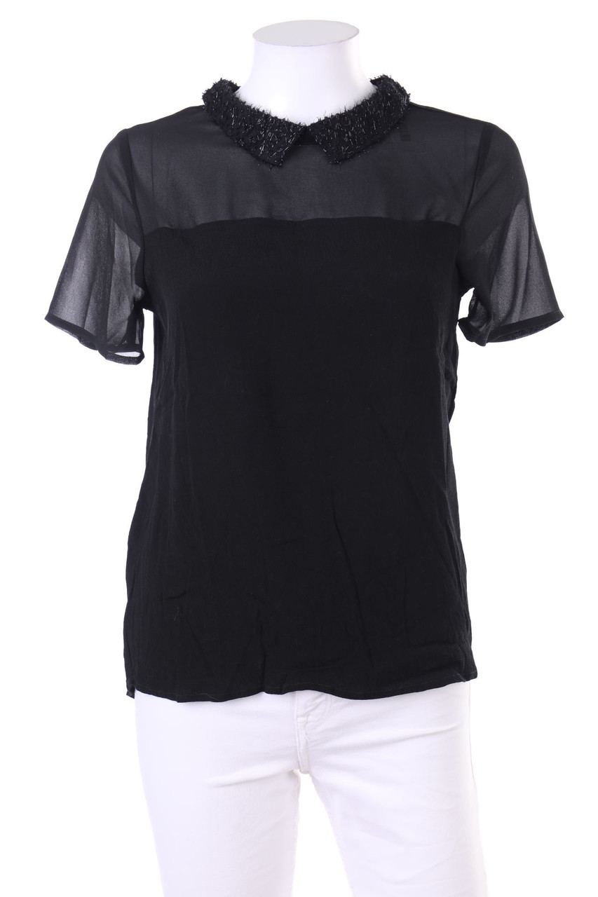 TOM TAILOR Denim - Kurzarm-Bluse mit Kragen - XS