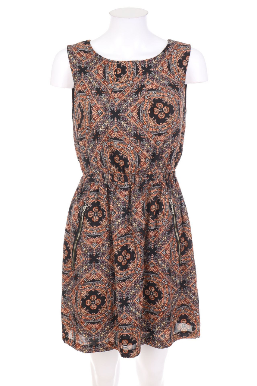 Apricot - Mini Dress with Ethno Print - S