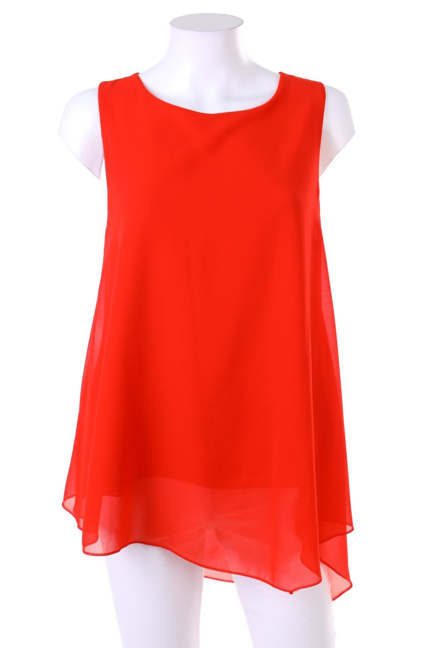 zebra - Blouse Top with Asymmetrical Cut - S