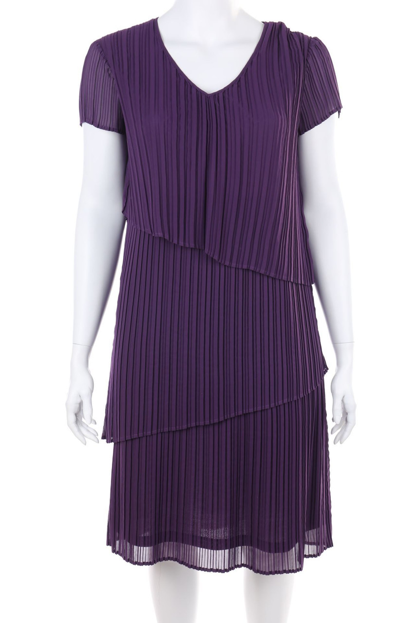 SAMOON - Plissee-Abendkleid mit Volants - D 44