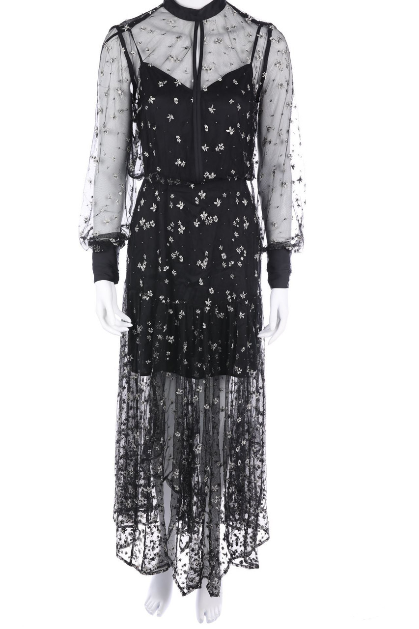 ALLSAINTS - Evening Gown, Mesh with Pearls - D 36
