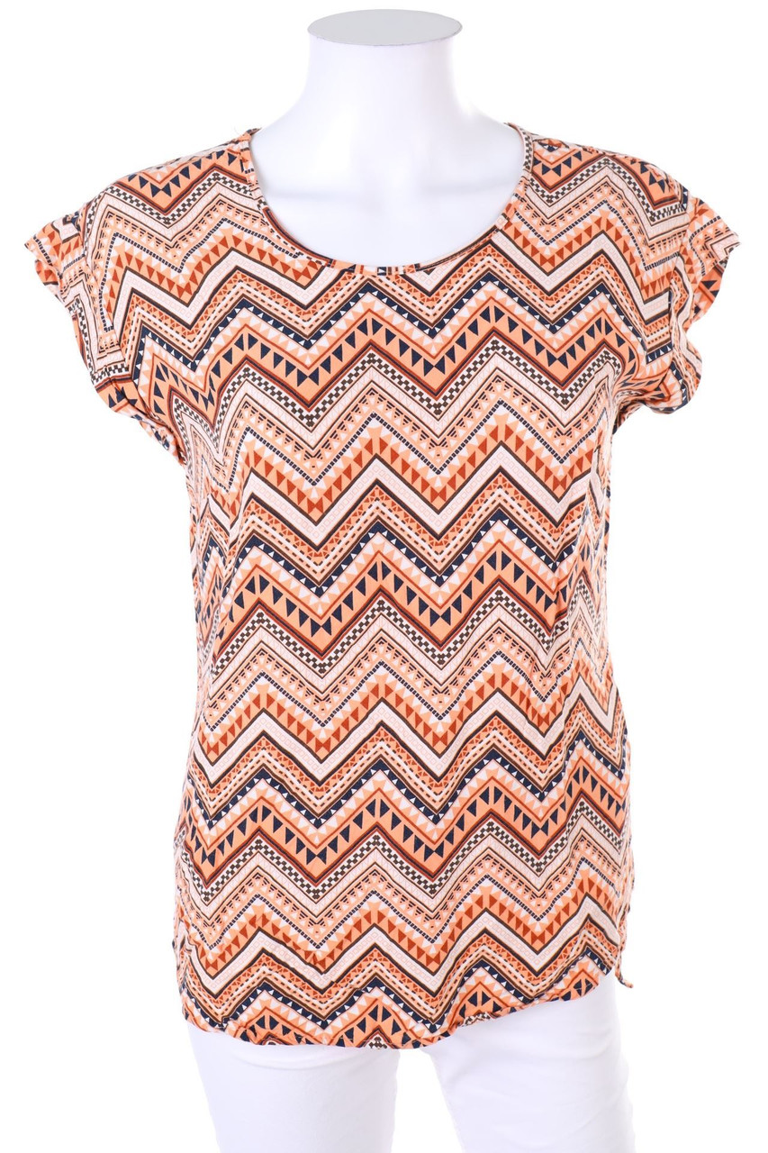 VERO MODA - Kurzarm-Shirt mit Zickzack-Muster - XS