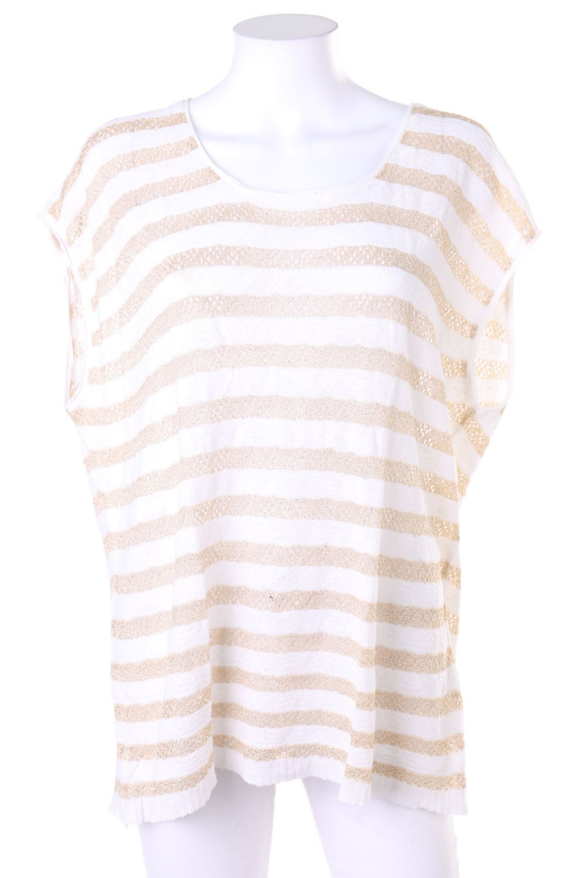An´ge - Stripe Knit Top with Glitter - L
