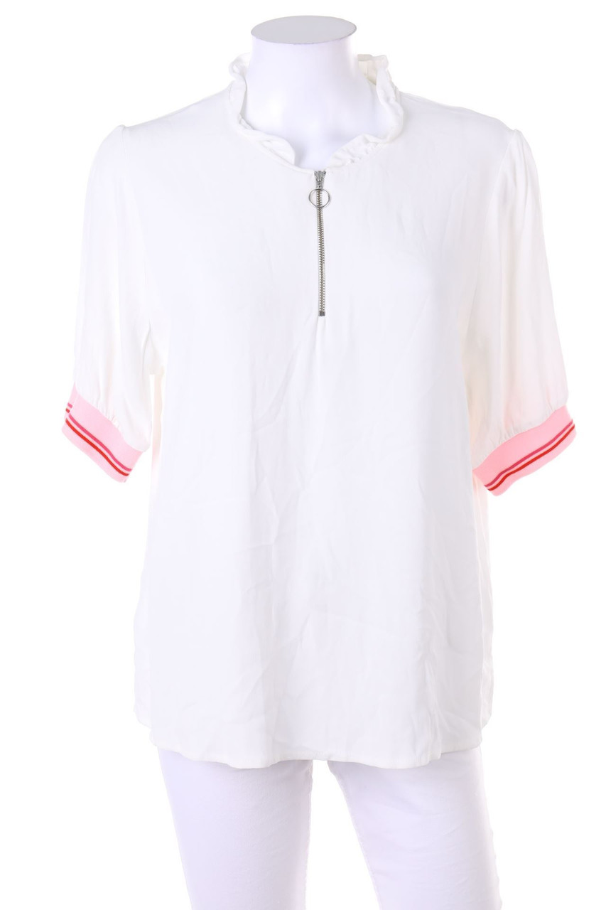MORE & MORE - Shortsleeve Blouse with Zipper - D 44