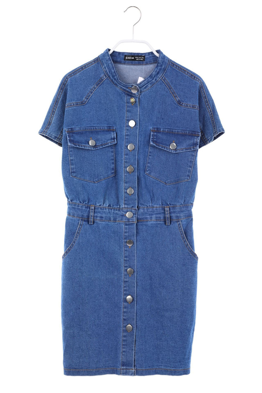 SHEIN - Jeanskleid mit aufgesetzten Taschen - D 32